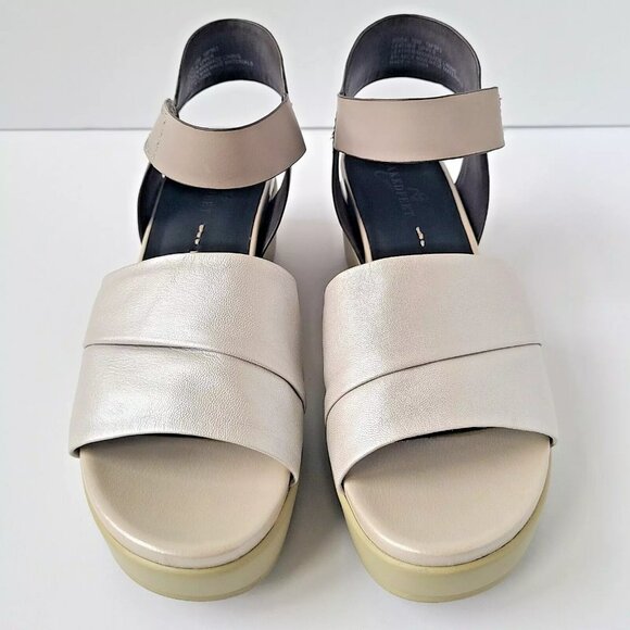 Naked Feet Size 10 Koda Strappy Leather Platform Wedge Sandals Ankle Strape Str… - Picture 2 of 15